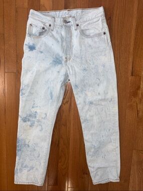 Levi's 501 Jeans White Acid Wash Size 26 L26 Buttonfly